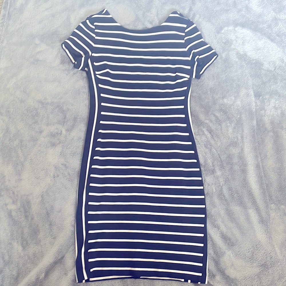 Banana Republic Navy Blue Striped Dress size 10